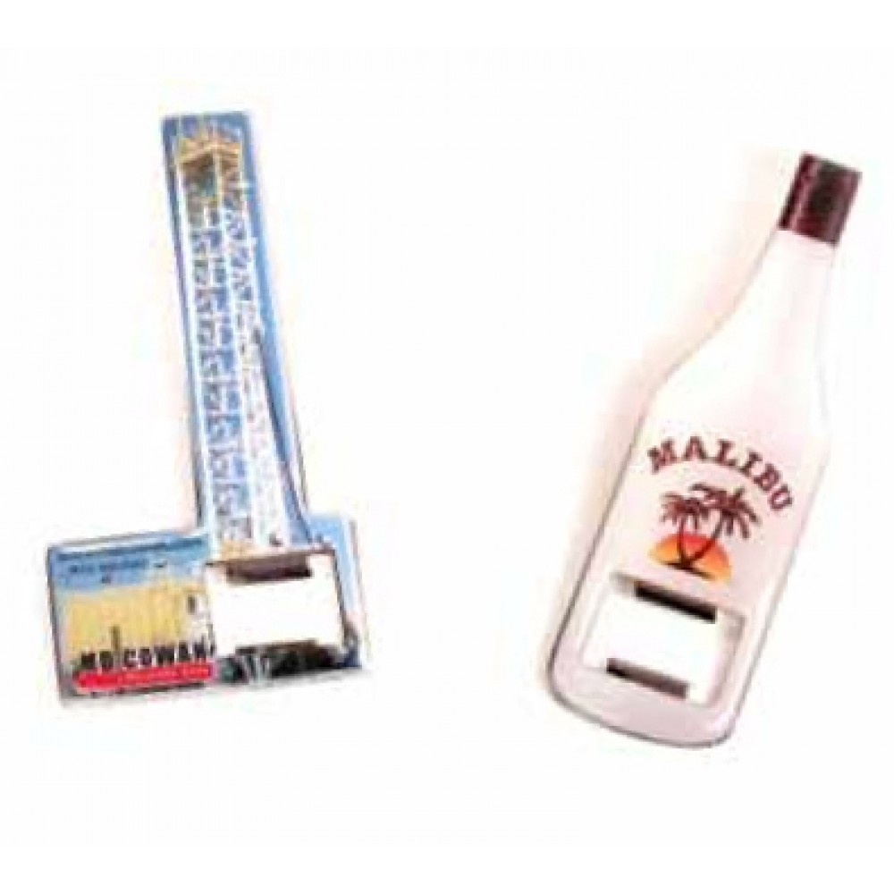 5"x1 3/8" Custom Bottle Opener w/ 2 Sided Printing Custom Imprinted 5"x1 3/8" Custom Bottle Opener w/ 2 Sided Printing Custom Imprinted