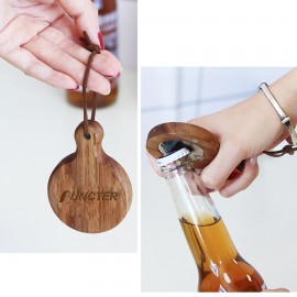 2 in 1 Magnetic Wood Beer Bottle Opener Custom Imprinted