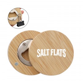 Logo Branded Magnetic Bamboo Bottle OPener  Logo Branded Magnetic Bamboo Bottle OPener