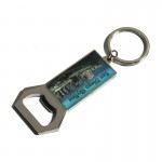 Vivid Full Color Bottle Opener Keyholder - Rectangle Custom Imprinted