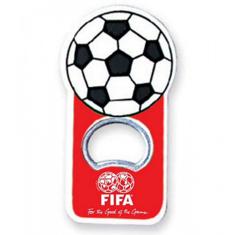 Logo Branded Soccer Ball Bottle Opener with Magnet
