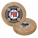 Logo Branded Wood Coaster Bottle Opener