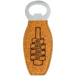 4 5/8" Cork Leatherette Bottle Opener w/Magnet Custom Imprinted