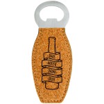 4 5/8" Cork Leatherette Bottle Opener w/Magnet Logo Branded