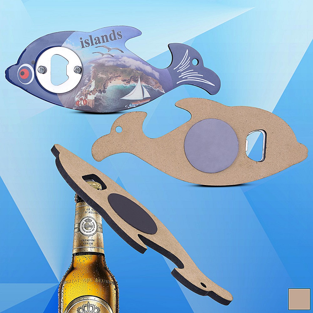 Dolphin Shaped Magnetic Bottle Opener Logo Branded