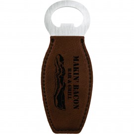 Custom Imprinted 4 5/8" Dark Brown Leatherette Bottle Opener w/Magnet  Custom Imprinted 4 5/8" Dark Brown Leatherette Bottle Opener w/Magnet