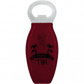 4 5/8" Rose Leatherette Bottle Opener w/Magnet Custom Printed