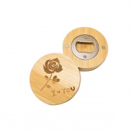 Magnetic Bamboo Bottle Opener Custom Printed  Magnetic Bamboo Bottle Opener Custom Printed