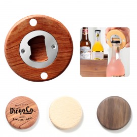 Logo Branded Wooden Bottle Opener w/ Refrigerator Magnet  Logo Branded Wooden Bottle Opener w/ Refrigerator Magnet