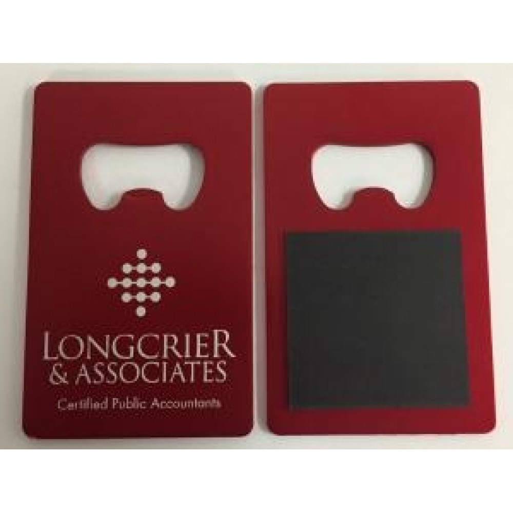 Custom Printed Red Wallet Size Bottle Opener Magnet Custom Printed Red Wallet Size Bottle Opener Magnet