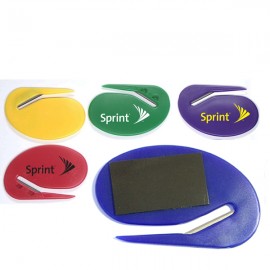 Promotional Jumbo Size Oval Letter Opener w/Magnet