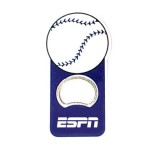 Custom Printed Baseball ball shape bottle opener with magnet.