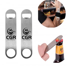 Sleek Stainless Steel Flat Bottle Opener Custom Printed  Sleek Stainless Steel Flat Bottle Opener Custom Printed