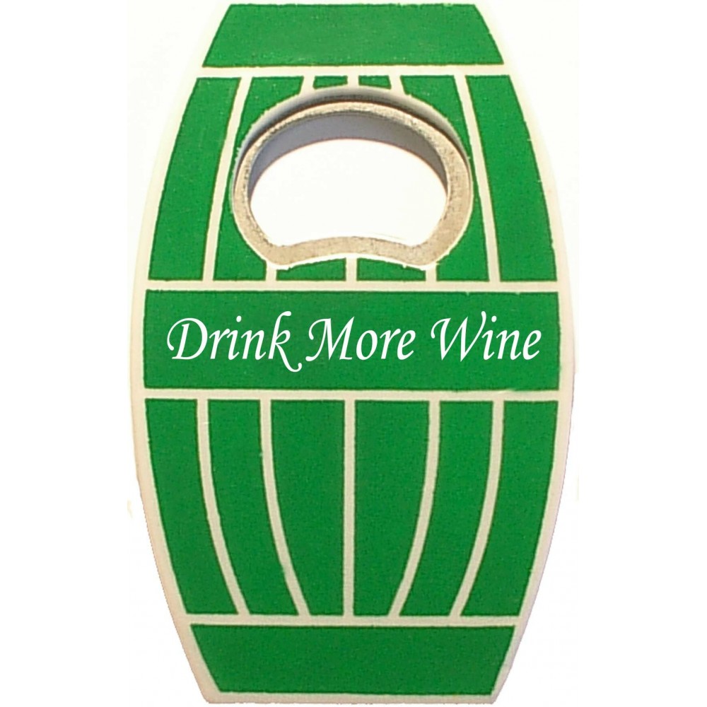 Jumbo Size Oak Barrel Magnetic Bottle Opener Logo Branded