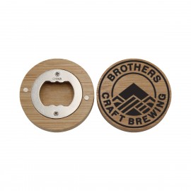 Bamboo Magnetic Bottle Opener Logo Branded  Bamboo Magnetic Bottle Opener Logo Branded