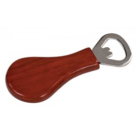 1.25x4 Inch - Pear Shaped - Rosewood Finish Magnetic Bottle Opener Logo Branded