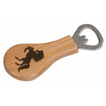 1 1/4" x 4" Maple Pear-Shaped Magnetic Bottle Opener Logo Branded