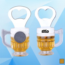 3 5/8'' Magnetic Beer Mug Bottle Opener Logo Branded