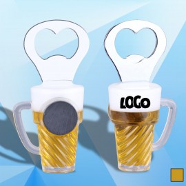 3 7/8'' Beer Mug Bottle Opener w/Magnet Custom Printed