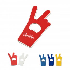 V Sign / Finger Magnetic Bottle Opener Logo Branded