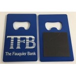 Blue Wallet Size Bottle Opener Magnet Custom Imprinted