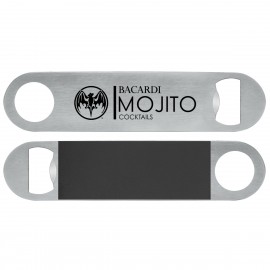 Magnetic stainless steel bottle opener Custom Imprinted