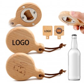 Custom Imprinted Magnetic Wood Beer Bottle Opener Refrigerator Sticker