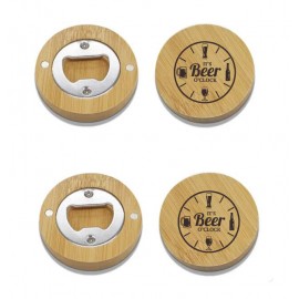 Magnetic Bamboo Bottle Opener Custom Imprinted