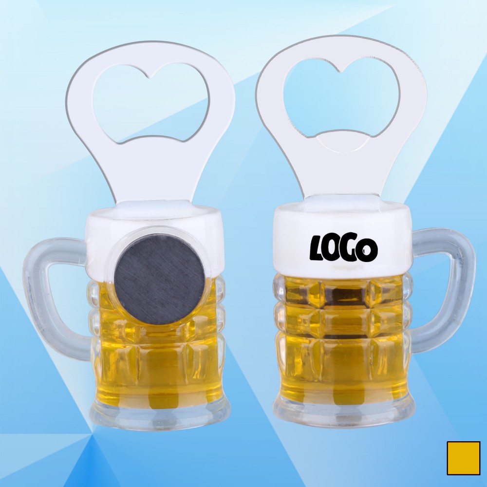 Custom Printed 3 3/4'' Magnetic Beer Mug Bottle Opener