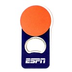 Logo Branded Ping pong ball shape bottle opener with magnet.