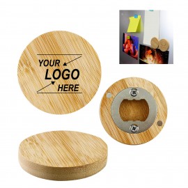 Bamboo Magnetic Bottle Opener Custom Printed