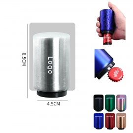Stainless Steel Press Type Seamless Bottle Opener Custom Imprinted