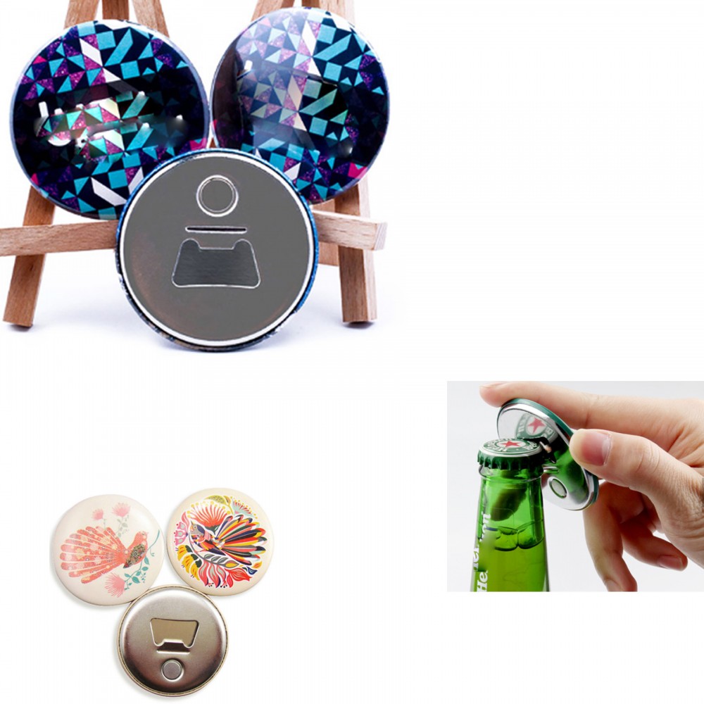 Custom Printed Full Color Imprint Round Magnetic Bottle Opener Button Custom Printed Full Color Imprint Round Magnetic Bottle Opener Button