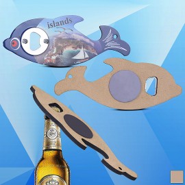 Logo Branded Dolphin Shaped Magnetic Bottle Opener