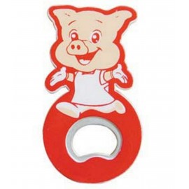 Cartoon Pig Bottle Opener with Magnet Custom Imprinted