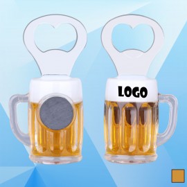 3 7/8'' Magnetic Beer Mug Shape Bottle Opener Custom Imprinted  3 7/8