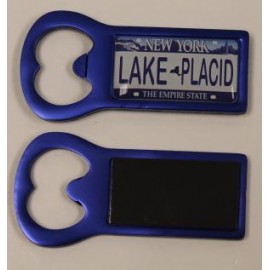 Blue Aluminum Bottle Opener Magnet Custom Imprinted  Blue Aluminum Bottle Opener Magnet Custom Imprinted