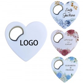 Portable Heart Shaped Beer Opener Magnetic Fridge Magnet Custom Printed