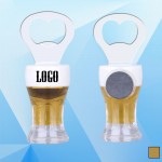 4'' Beer Cup Shaped Bottle Opener w/ Magnet Logo Branded