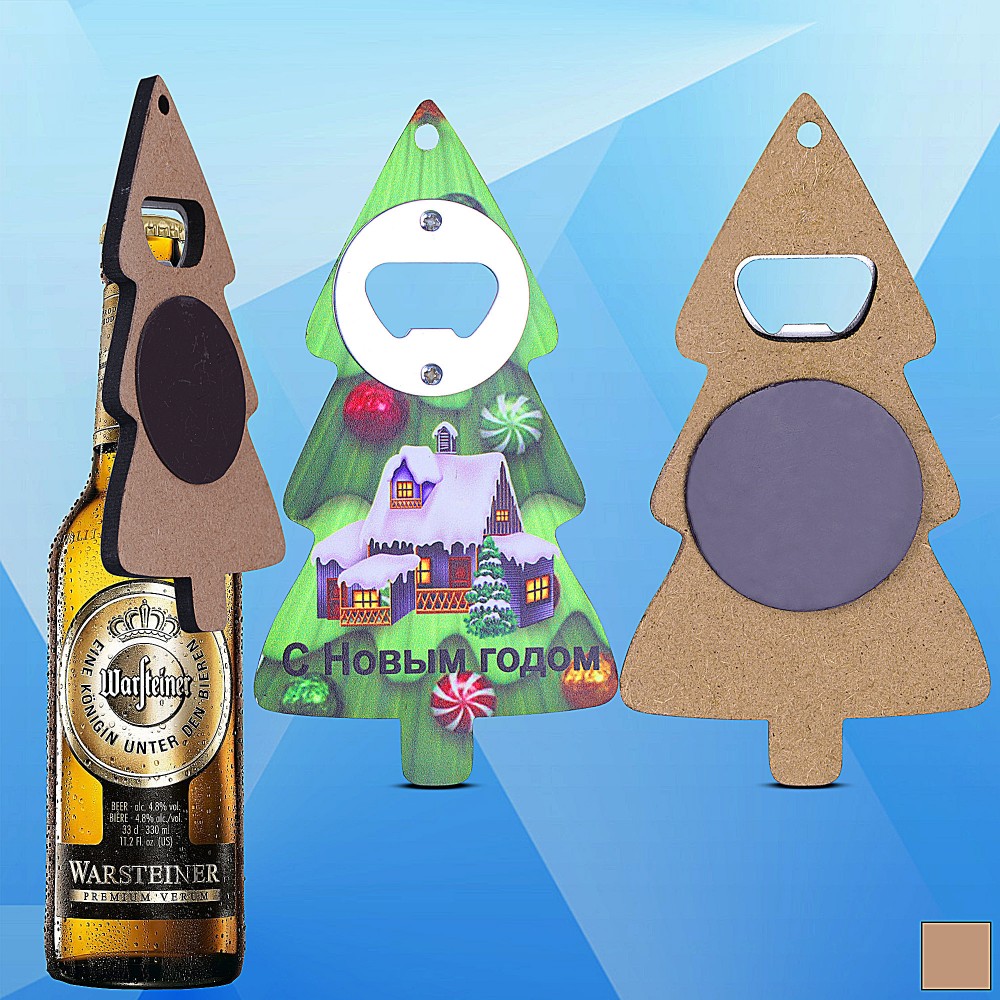Christmas Tree Shaped Magnetic Bottle Opener Logo Branded