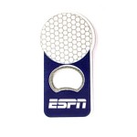 Promotional Golf ball shape bottle opener with magnet.
