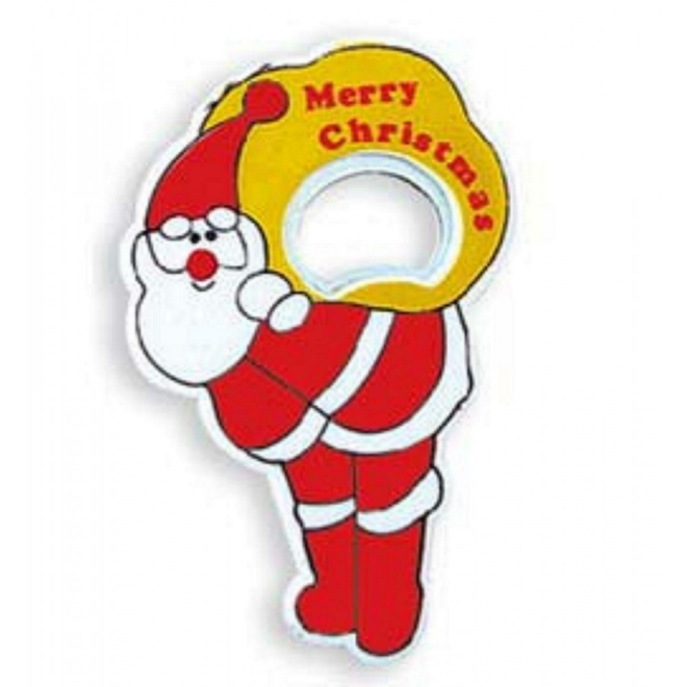 Santa Bottle Opener with Magnet Custom Imprinted Santa Bottle Opener with Magnet Custom Imprinted