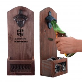 Wall Mounted Bottle Opener with Cap Collector Catcher Custom Printed