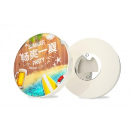 Logo Branded Round Magnetic Beer Opener Fridge Magnets