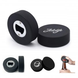 Rubber Ice Hockey Puck Bottle Opener Custom Printed