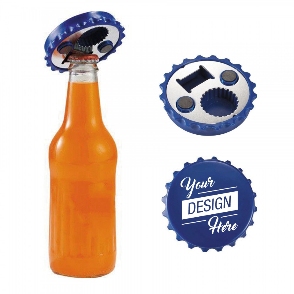 Beer Cap Shaped Magnetic Bottle Opener Logo Branded
