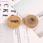 Custom Imprinted Magnetic Bottle Openers Round Wooden Bottle Openers Beer Can Openers