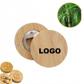 Logo Branded 2 3/8" Eco Friendly Bamboo Bottle Opener w/Magnetic