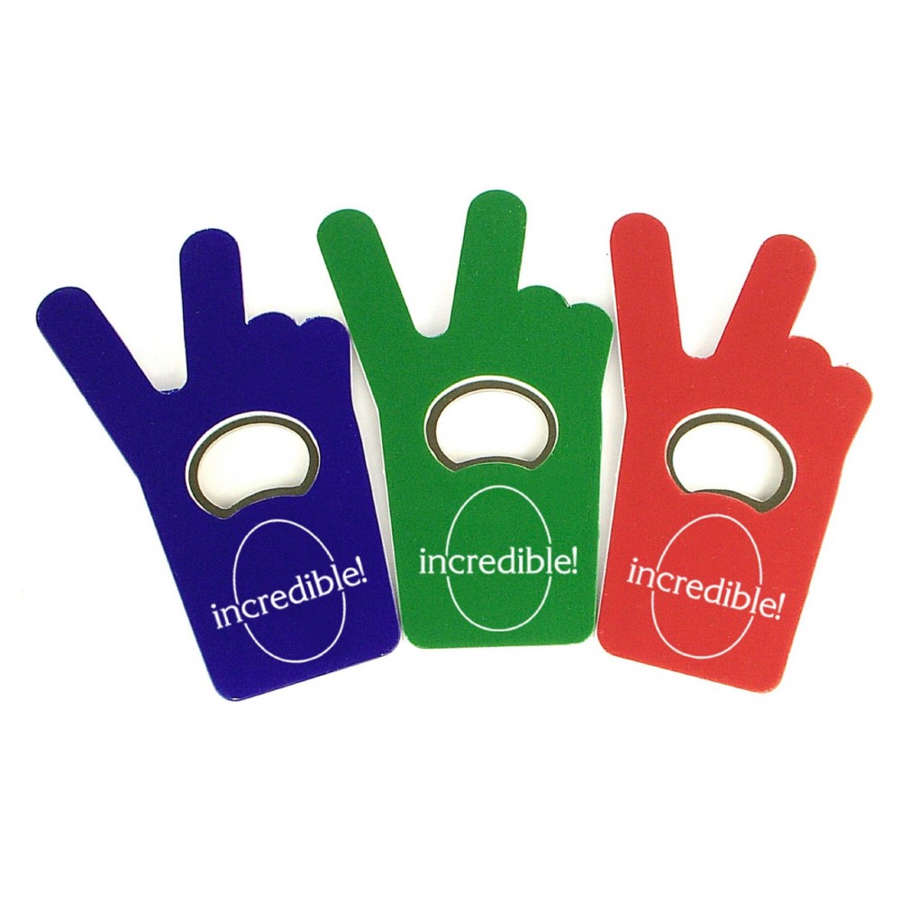 Logo Branded Jumbo Size V Sign / Finger Bottle Shape Magnetic Bottle Opener Logo Branded Jumbo Size V Sign / Finger Bottle Shape Magnetic Bottle Opener