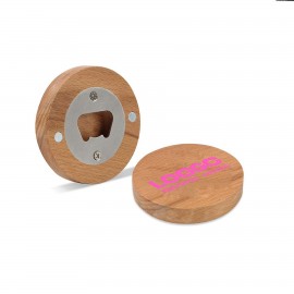 Custom Printed Bamboo And Wood Bottle Opener With Magnetic Attraction